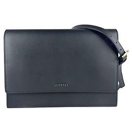 Versace Schultertasche aus Leder in Schwarz