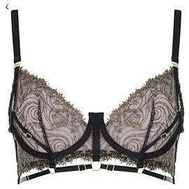 Autre Marque Bordelle Seline Bodice BH Schwarz Spitze Goldstickerei