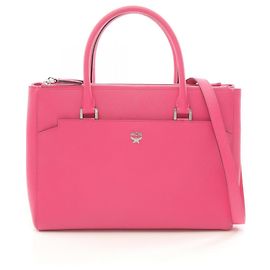 MCM Pink Leather Tote Bag
