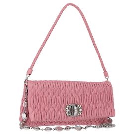 Miu Miu Crystal Clutch aus Matelassé-Leder, Medium
