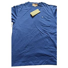 Gucci T-Shirt aus blauem Baumwollstoff