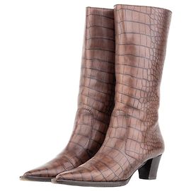 Botas Cowboy Prada de los años 2000 con estampado de cocodrilo
