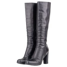 Botas de tacón de nailon con banda lateral Prada años 2000, caña alta