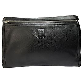 Céline Pouch Vintage Celine in pelle liscia Nero Argento