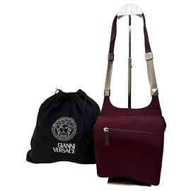 Vintage Gianni Versace strukturierte Satintasche Burgundy