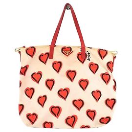 Bolso tote Prada beige de tela