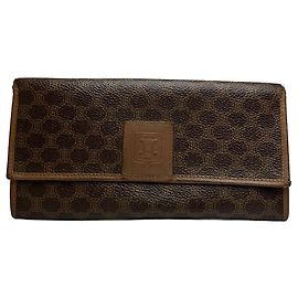 Céline Vintage Celine Macadam Canvas Bifold Wallet Brown Gold