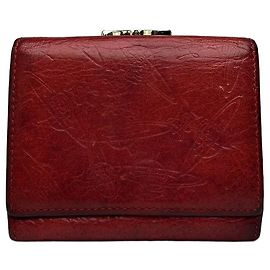 Cartera bifold de cuero texturizado Vintage Vivienne Westwood Roja