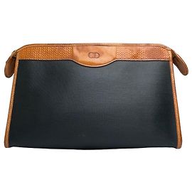 Autre Marque Beauty case Vintage Dior Canvas Nero e Tan