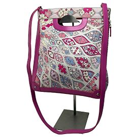 Emilio Pucci Vintage Pucci Crossbody-Tasche aus Canvas mit abstraktem Blumenmuster Rosa Blau Creme