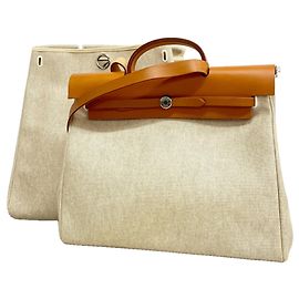 Hermès Sac à main Hermes Herbag MM en Natural