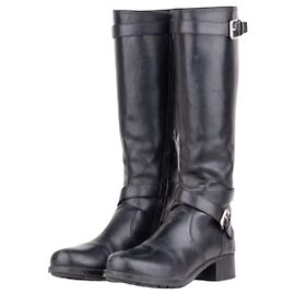 Bottes d'équitation Prada années 2000 à double boucle, hauteur genou
