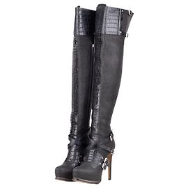 Autre Marque Dior by Galliano AW11 'Guetre' Overknee Bondage Plateauschlauchstiefel