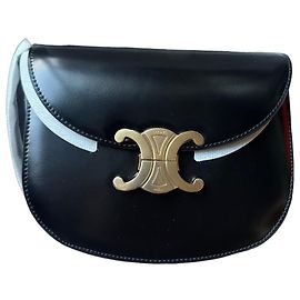 Céline Bolsa Celine Triomphe Teen em pele preta