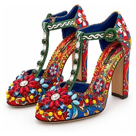 Dolce & Gabbana Sandali Carretto Siciliano Crystal EU 36