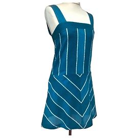 Cacharel Robe d'été Rayée Preppy Seventies