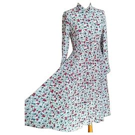 Cacharel Robe Chemisier Longue Preppy Folk