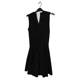 Alaïa A-Linien-Midirock aus schwarzem Lurex - size UK 10