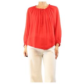 Emilio Pucci Rote transparente Seidenbluse - size UK 10