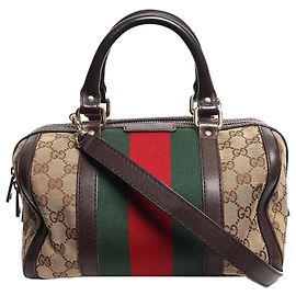 Gucci Bolsa Boston 2 way em tela GG marrom