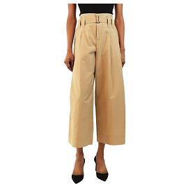 Brunello Cucinelli Pantaloni in cotone con cintura neutri - size UK 4