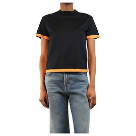 Loro Piana Camiseta negra con ribetes en contraste - size XS