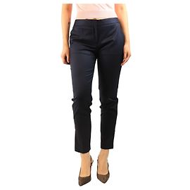 Stella Mc Cartney Pantalones cónicos de lana azul marino - size UK 10
