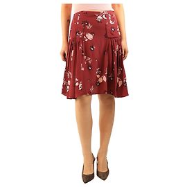 Valentino Saia de seda com estampado floral vermelho - size UK 10