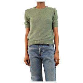 Autre Marque Conjunto de top y cárdigan de punto con lentejuelas verde - size UK 8