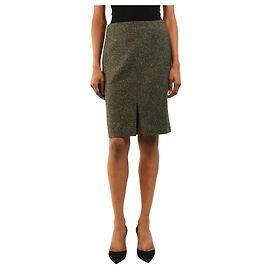 Dolce & Gabbana Gonna in tweed vintage verde scuro - size UK 8