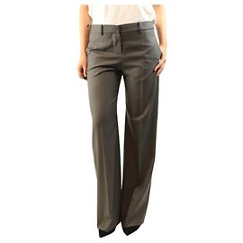 Chloé  taillierte Wollhose in Armeegrün - size UK 12