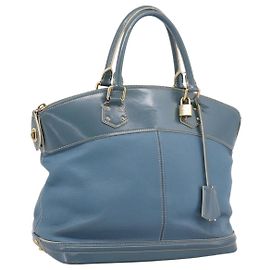 LOUIS VUITTON Suhari Lockit PM Handtasche Leder Blau Gold M95434 LV