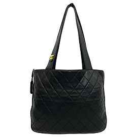 Saco Tote Chanel Matelassé Coco Mark em pele de cordeiro