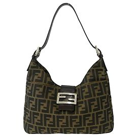 FENDI Vintage Zucca FF Logo Pattern Semi-Schultertasche