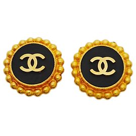 Orecchini a clip Chanel in nero e oro