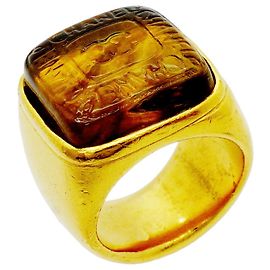 Chanel Gold Plated Band Ring