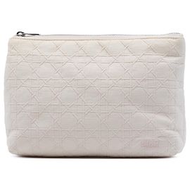 Autre Marque Dior Cannage Canvas Pouch in Rosa
