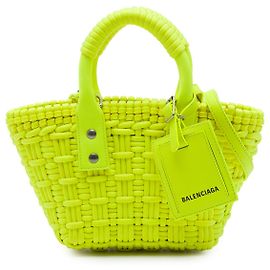 Borsa Cesto Bistro Balenciaga in ecopelle gialla XXS