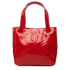 Chanel Red Patent Triple CC Tote