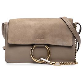 Chloé Brown Small Suede and Calfskin Faye Crossbody