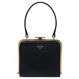 Céline Celine Triomphe Lana Minaudière aus schwarzem Kalbsleder
