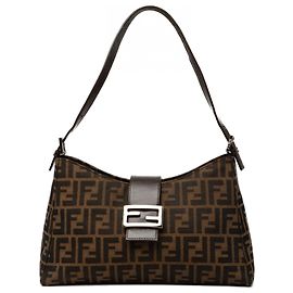 Bolsa de Ombro Fendi Brown Zucca Canvas