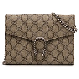 Carteira de corrente Gucci Beige GG Supreme Dionysus