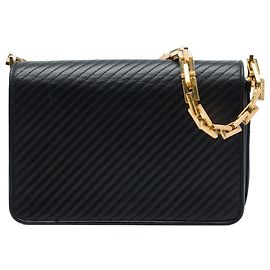 Autre Marque Bolsa de Ombro Babylone com Aba em Pele de Cordeiro Matelassé Preta Small Saint Laurent