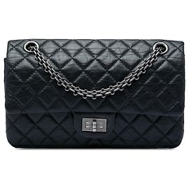 Chanel Black Quilted Aged Calfskin Reissue 2.55 Double Flap 225