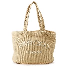 Borsa Tote Jimmy Choo in rafia beige