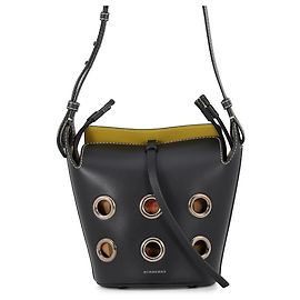 Burberry Nova Check Leder-Bucket-Schultertasche