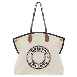Saco Tote Burberry Logo Graphic Society em lona e couro