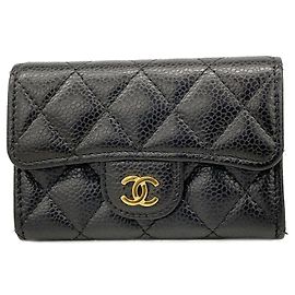 Portacarte Chanel in pelle caviar matelassé