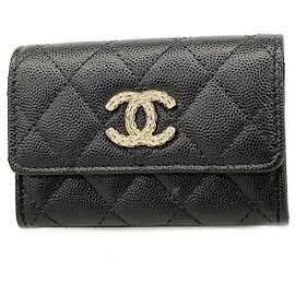 Chanel Matelassé Portemonnaie aus Kaviarleder